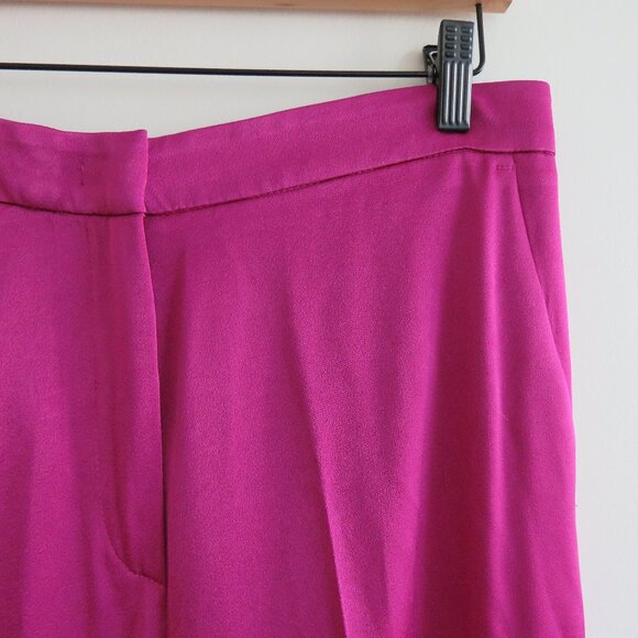 MARELLA Scorza High Rise Wide Leg Satin Pants in Purple Luxury - Size US 10 - Picture 5 of 11